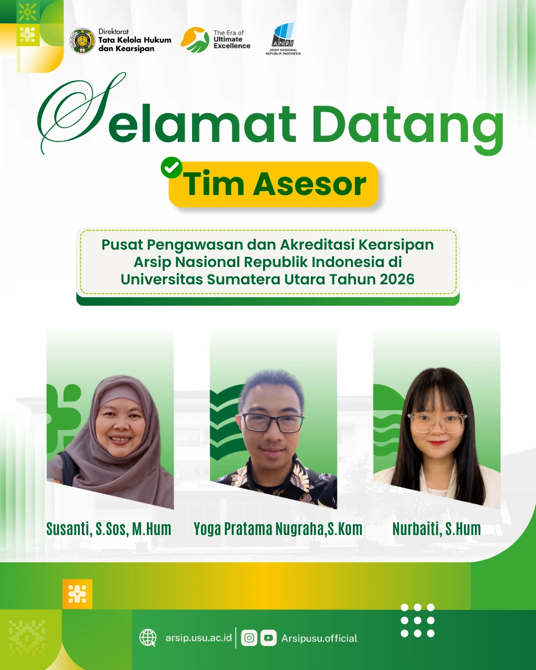 Universitas Sumatera Utara akan Sambut Kunjungan Tim Asesor ANRI dalam Rangka Pengawasan dan Akreditasi Kearsipan Tahun 2026